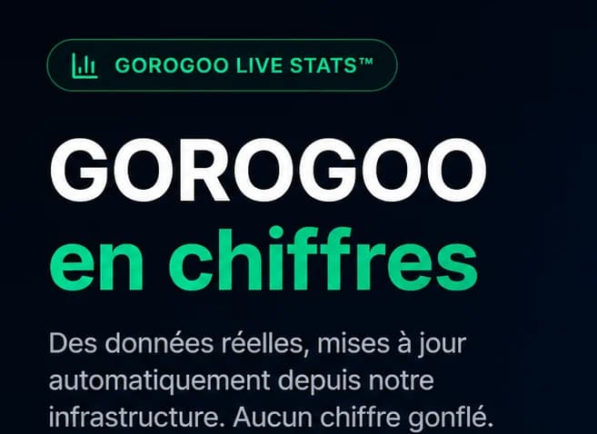 GOROGOO en chiffres : des données réelles, mises à jour automatiquement depuis notre infrastructure
